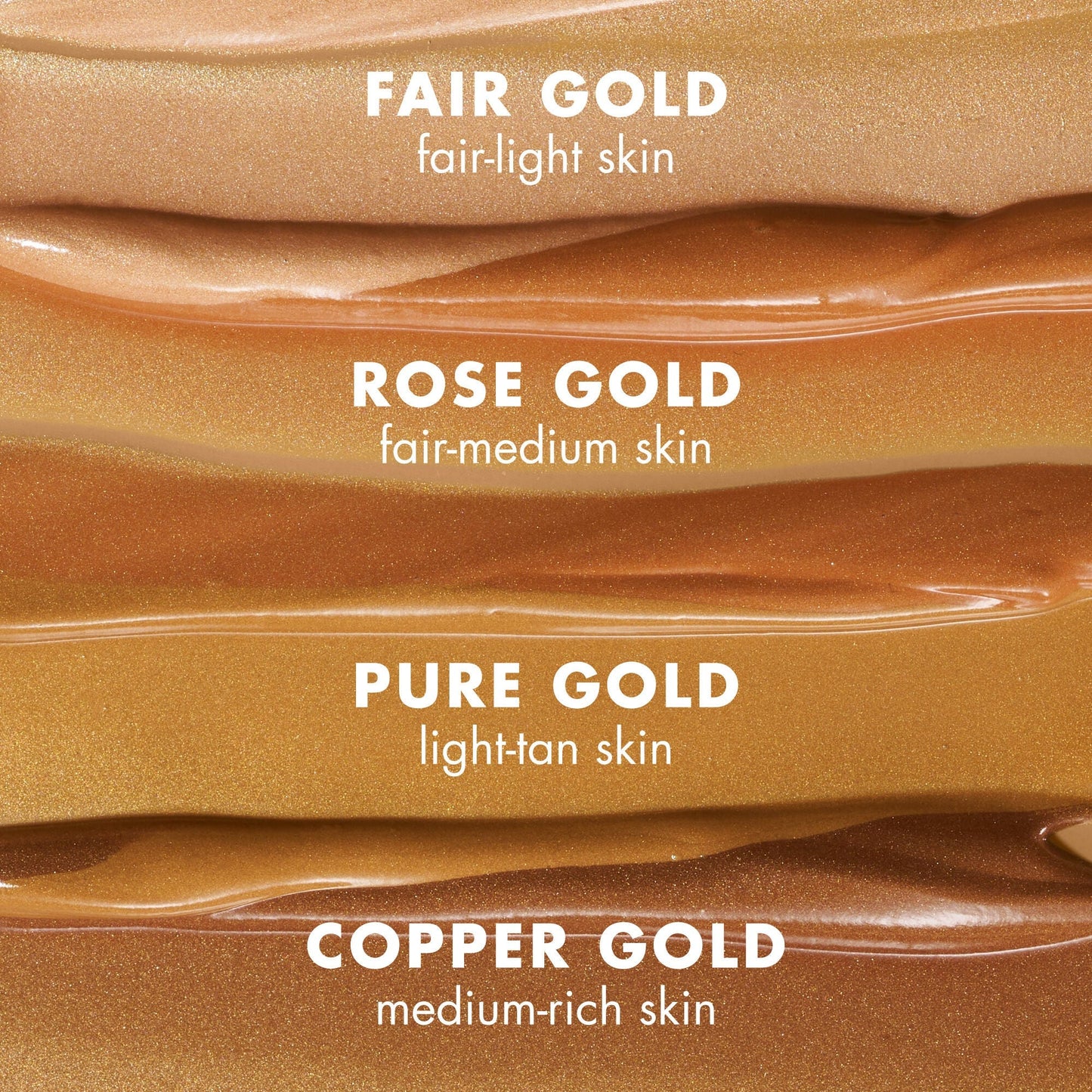 Different shades of bronzing drops