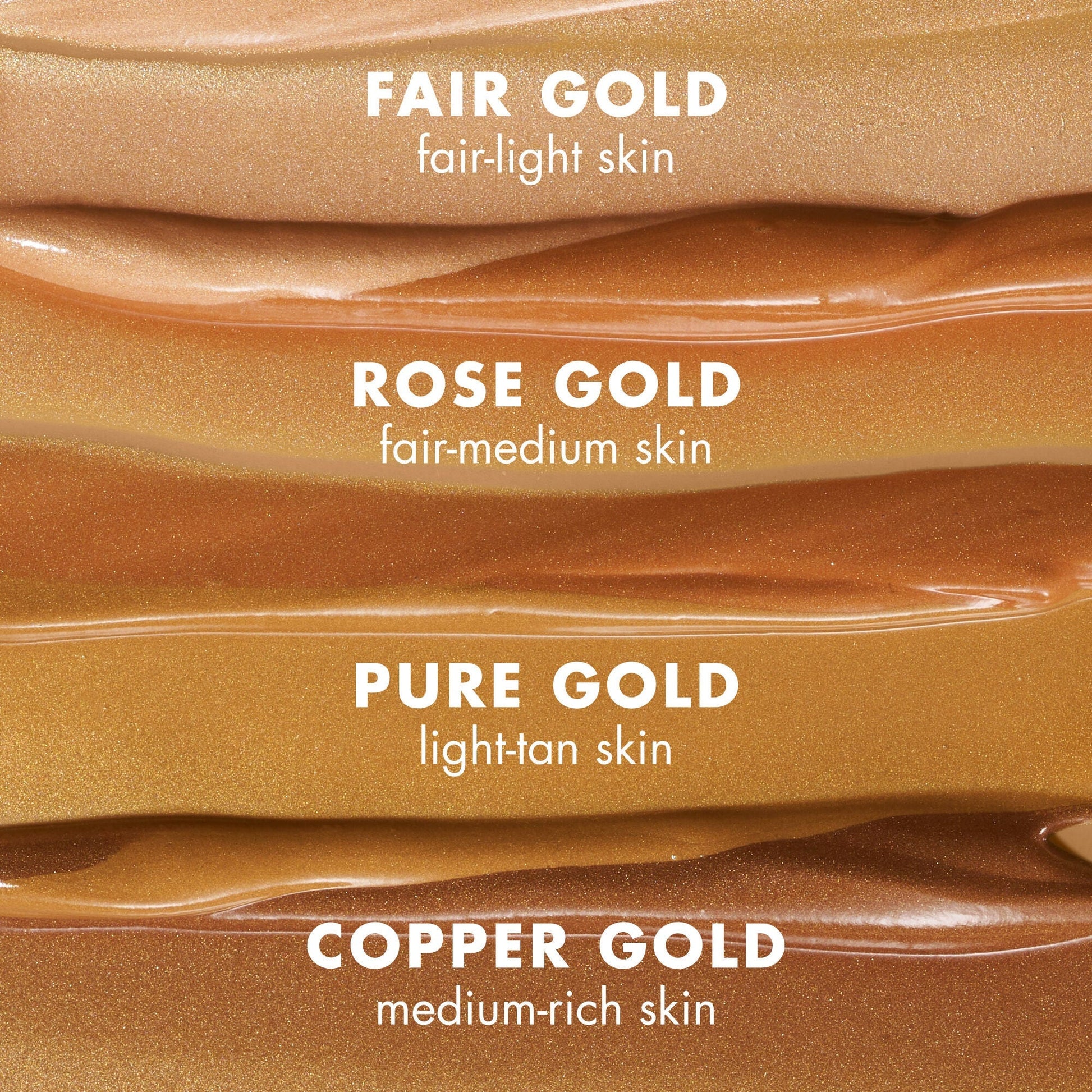 Different shades of bronzing drops
