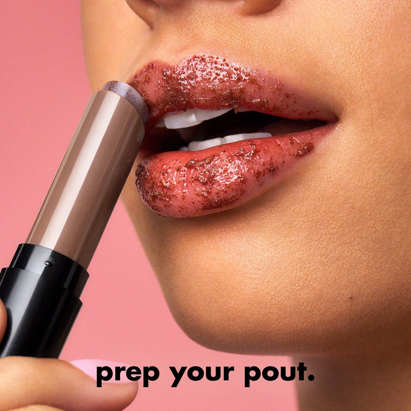 Model Applying e.l.f.'s Sugar Lip Scrub