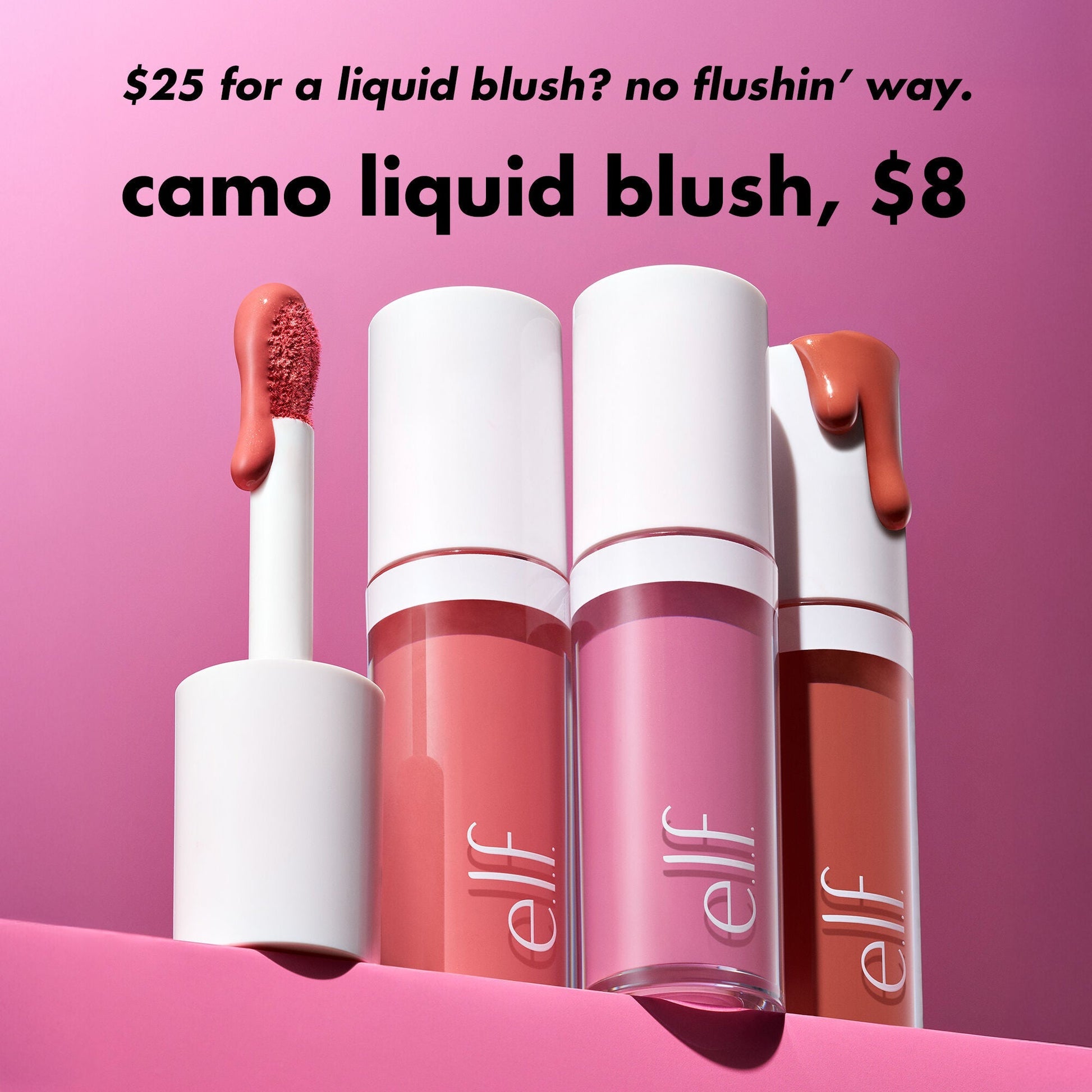 e.l.f.'s affordable Camo Liquid Blush shade collection