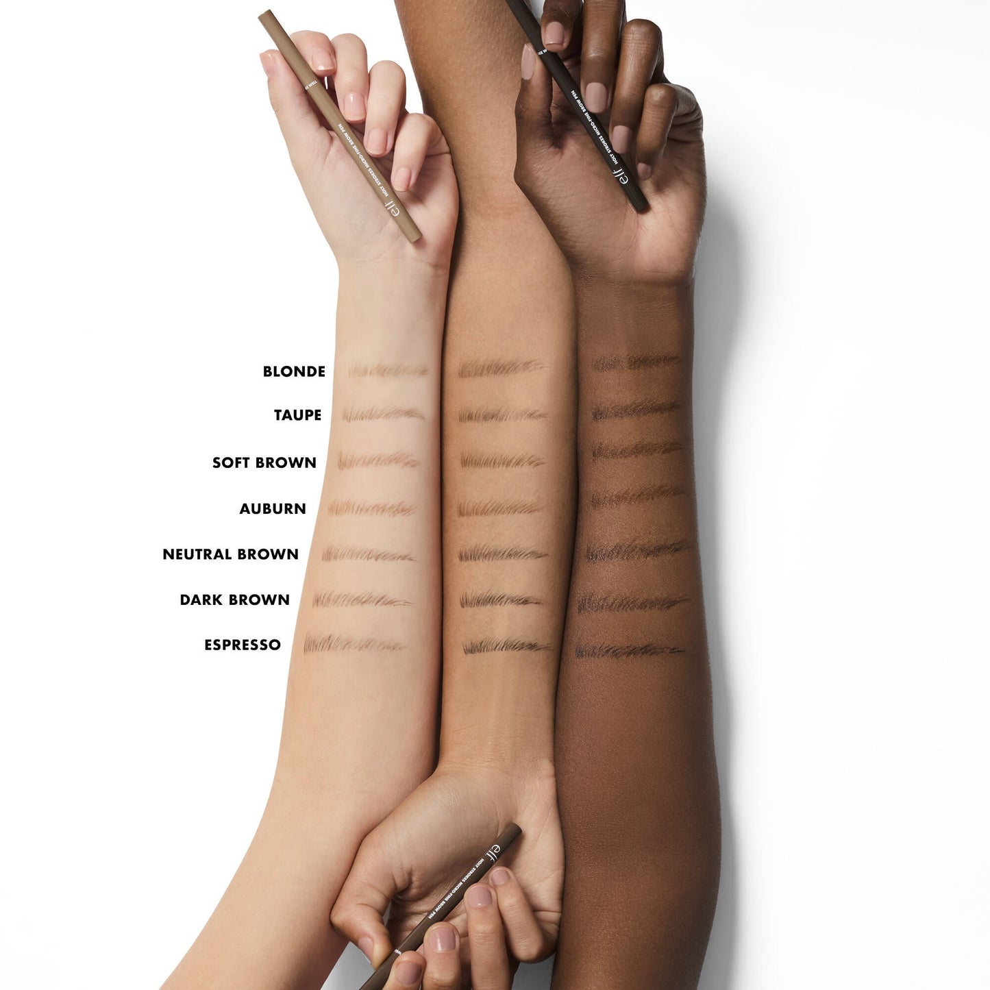 Holy Strokes Brow Pen Arm Shade Swatches