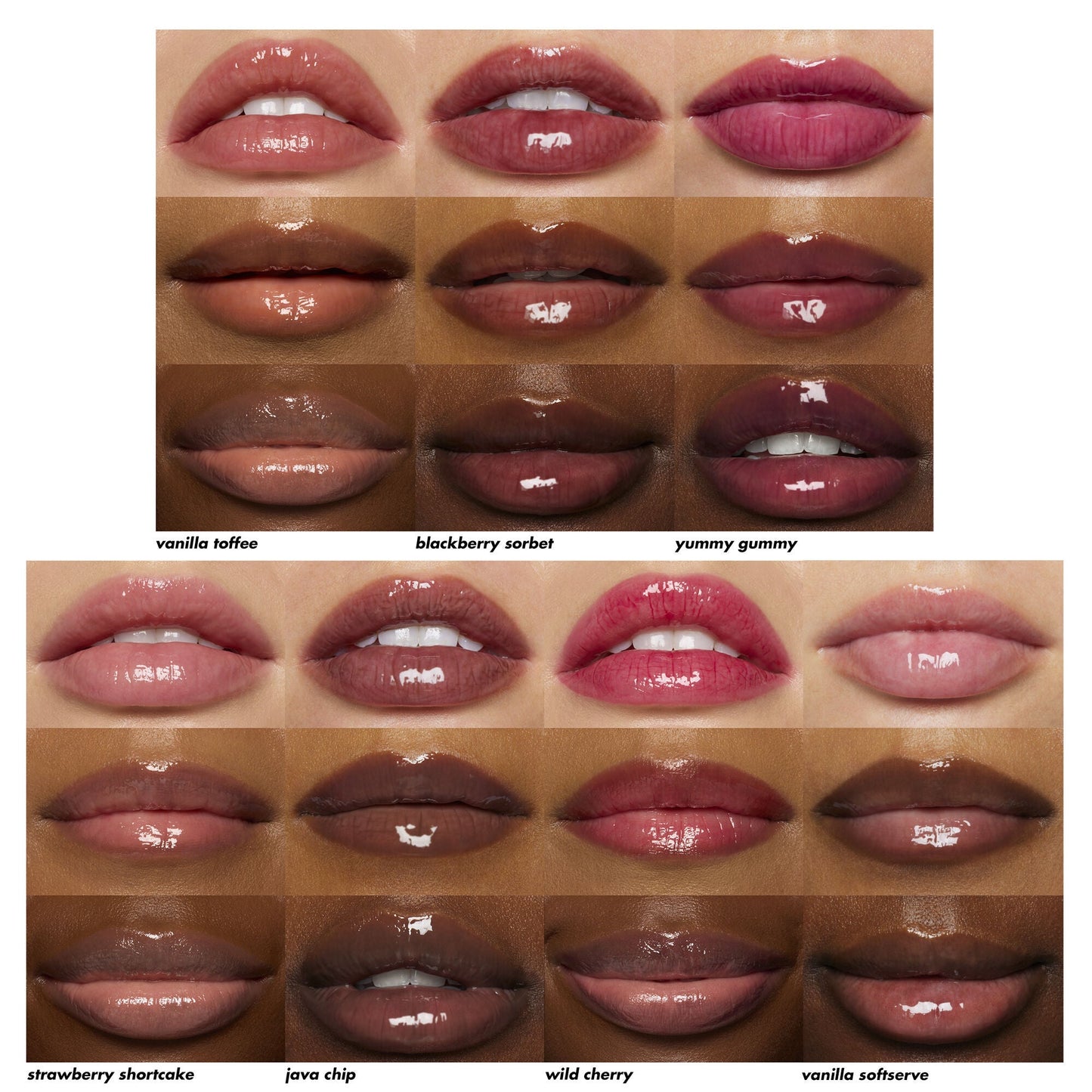Glow Reiver Lip Balm Shade Chart on Different Skin Tones