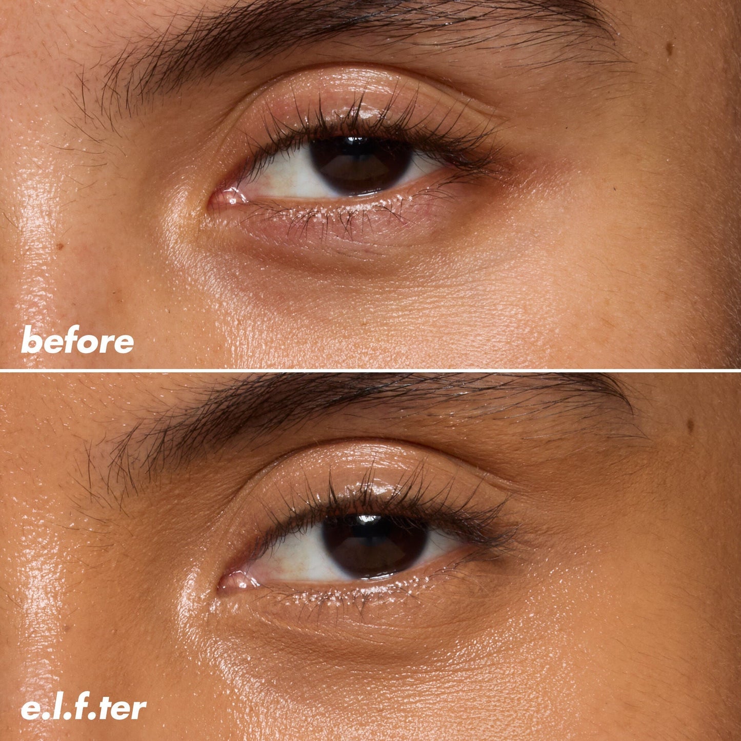 Under Eye Before and After Applying Soft Glam Satin Concealer